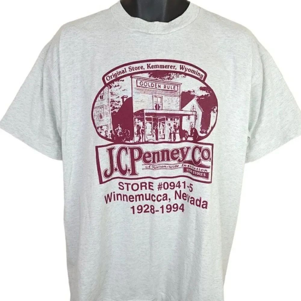 JC Penney T Shirt Vintage 90s Wyoming Store 0941-5 Made In USA Mens Size XL